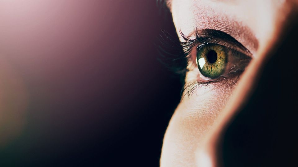 A close up of a woman's eye, the target of a new stem cell therapy to treat blindness.