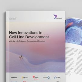 Life science eBook cover on innovations in cell line development by Danaher companies. 