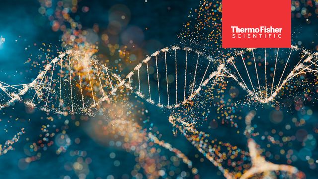 Abstract visualization of DNA strands, symbolizing genetic analysis for Mycoplasma detection. 