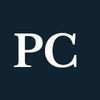 White letters "PC" on a navy background.